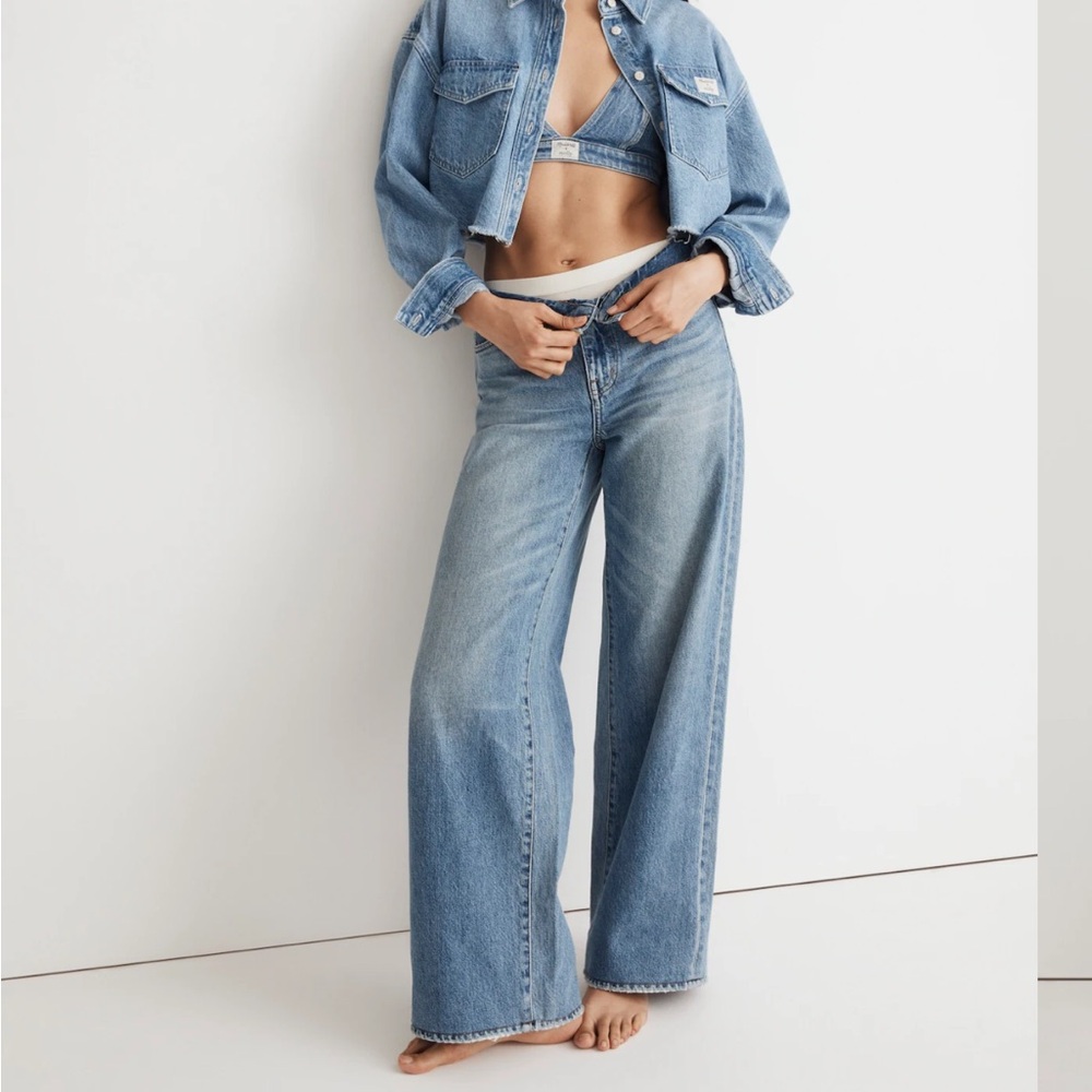 Madewell x Molly Dickson Low-Rise Baggy Wide-Leg Jeans | Size 27
